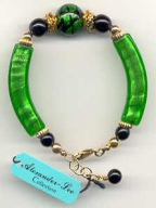 Emerald Green Curved Tube Bracelet